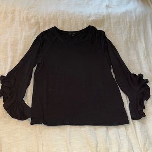 Banana republic black sweater top with ruffled open sleeves